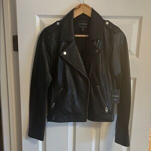 Lucky Brand Black Genuine Leather Women's Biker Jacket